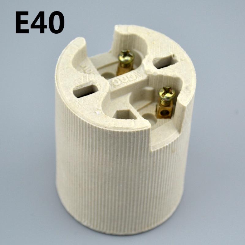 High-Temperature Ceramic E27 Screw Lamp Holder with 7-Shaped Foot and Wire, for Ceiling Lamp Modifications