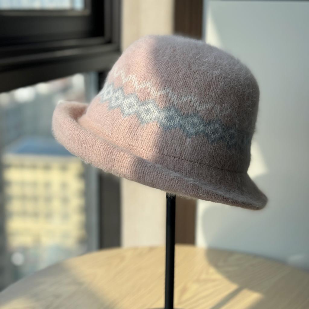 Autumn and Winter Cold proof and Warm Fisherman Hat Sweet Fashionable and Versatile Basin Hat Rolled Edge Ear Protection Windproof and Thickened Hat