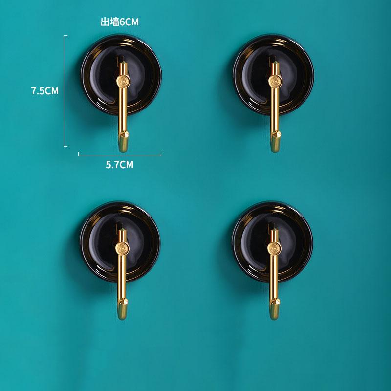

Nail-free Bathroom Hook Ceramic Color Towel Hook 4-piece Bedroom Living Room Coat Hook Single Hook Red/Black/White/Green