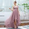 European Plus Size Sequin High-Low Evening Gown, Deep V Mesh New Year's Eve & Bridesmaid Dress 2026