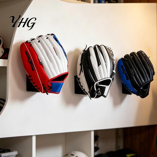 Heavy Duty Glove Holder Baseball Display Stand, Wall Mount Space Saving Hanger, Durable Stainless Fan Gift Steel Storage Rack for Sports Memorabilia
