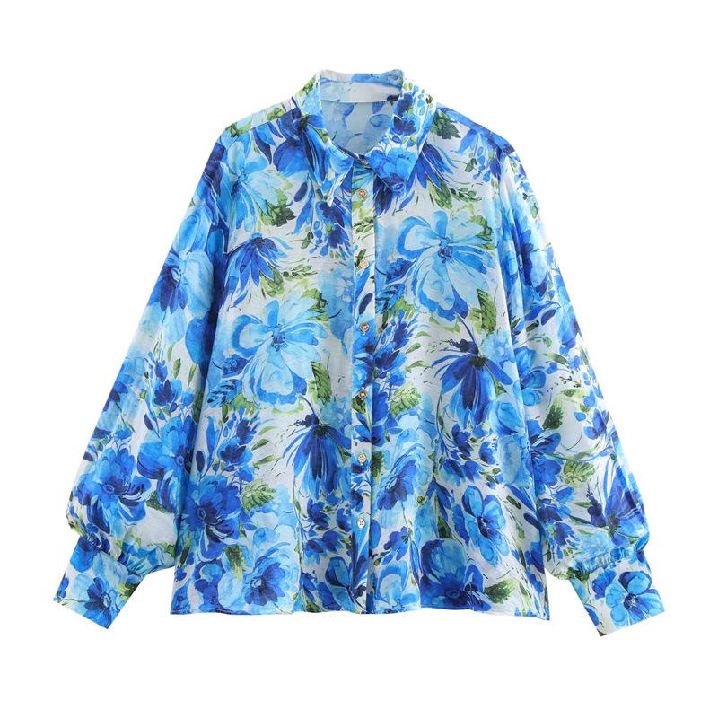 Autumn/Winter 2025 Women's Loose Floral Lapel Shirt