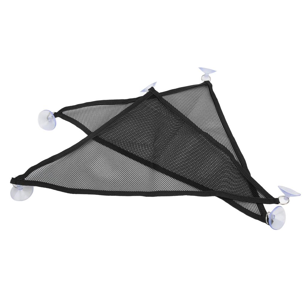 2pcs Reptile Hammock Bearded Dragon Triangular Mesh Hammock with Suction Cups for Iguanas Anoles Geckos SnakesBlack L