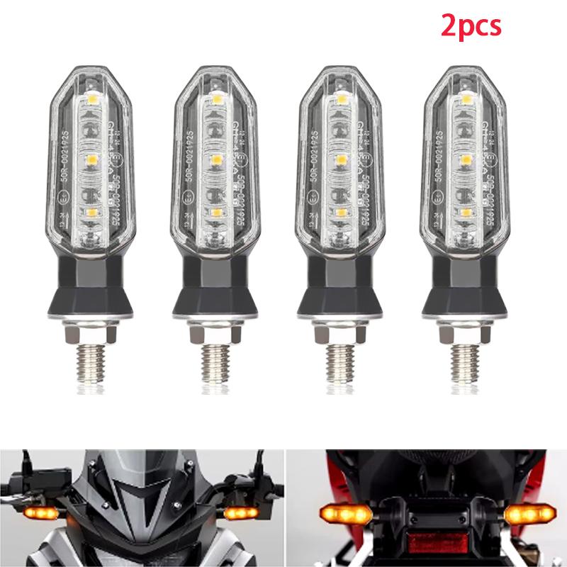 Motorcycle LED Turn Signal Lights 8mm Mini Flashing Light For Honda CBR500R CBR650F CB500X CRF250L MSX125 12V Moto Indicator