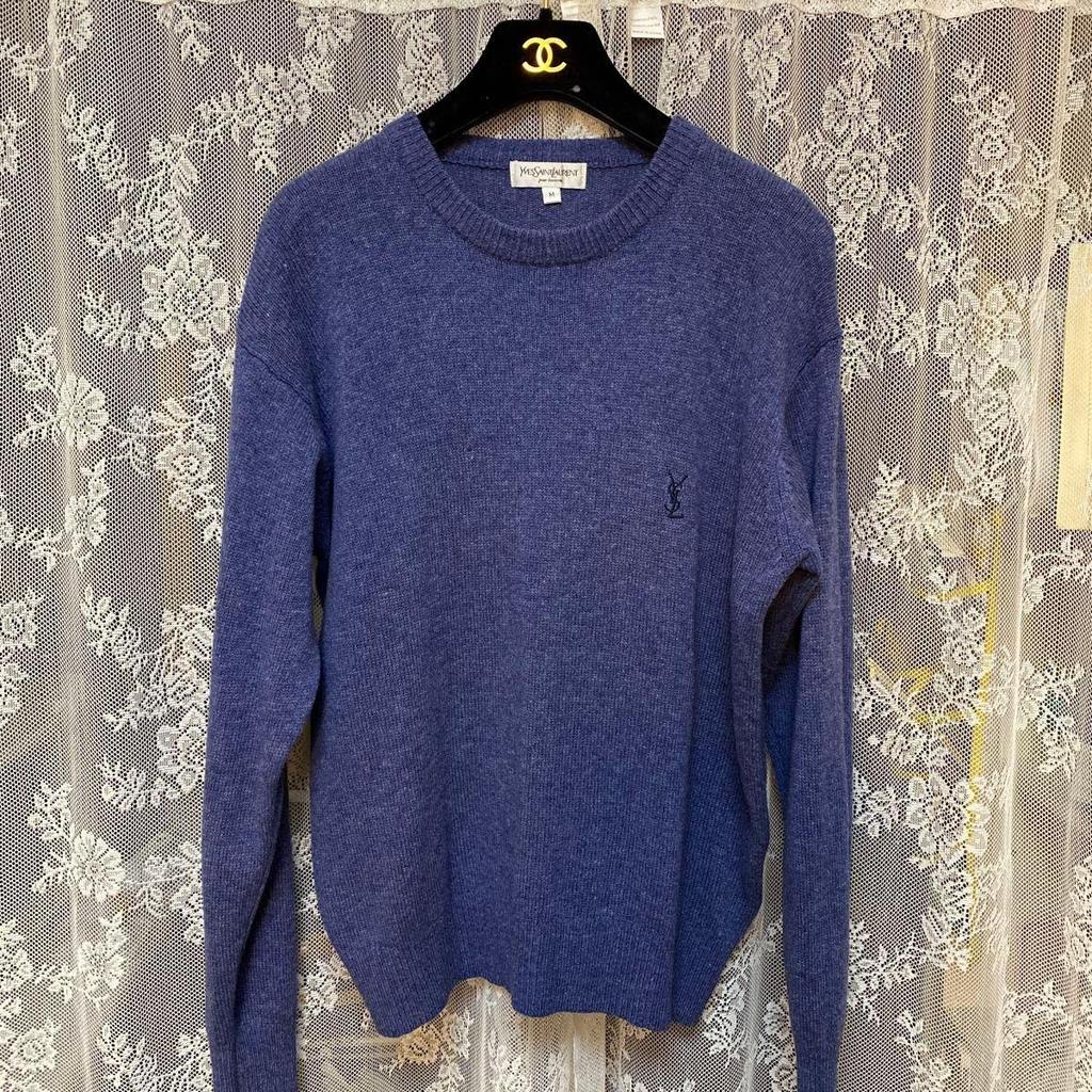 Used Yves Saint Laurent pour homme YSL embroidered sweater Yves Saint Laurent Archive Knit Vintage