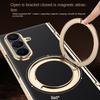 Rotatable Metal Magnetic Bracket Central Axis Leather Phone Case for Samsung Galaxy Z Fold 7 Slim Glass Protect Film Back Cover