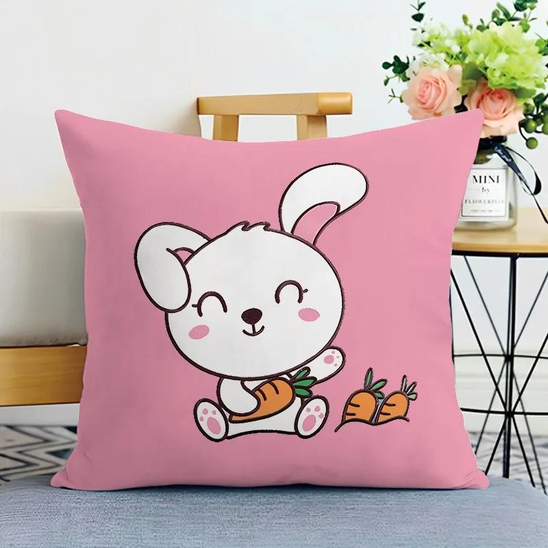 Cartoon Animal Print Decorative Pillowcase Bedroom Living Room Square Cushion Pillowcase