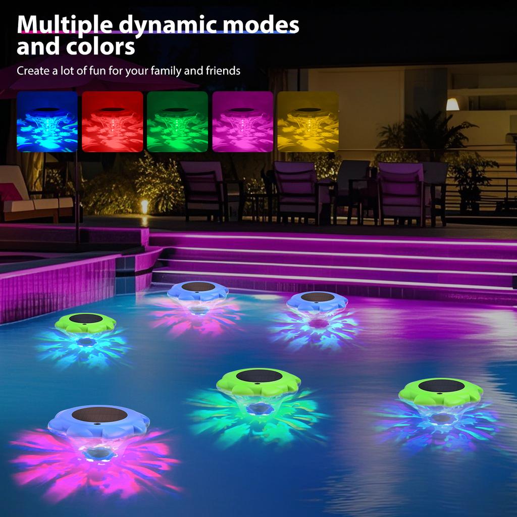 LED Solar Floating Pool Light RGB Waterproof Outdoor Above Ground Pool Lamp For Swimming Pools Party Hot Tub Decor Accessory