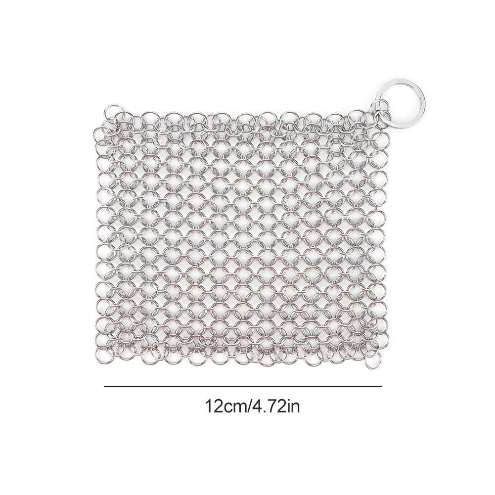 316 Stainless Steel Cast Iron Cleaner Chain Mail Scrubber Brush Pan Net Home Cookware Kitchen Tool Clean Kitchen Small Items