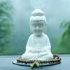 Ceramic Crafts Small Figurine For Home Living Room, White Porcelain Guanyin Tathagata Ksitigarbha Bodhisattva Buddha Statue, 1pc