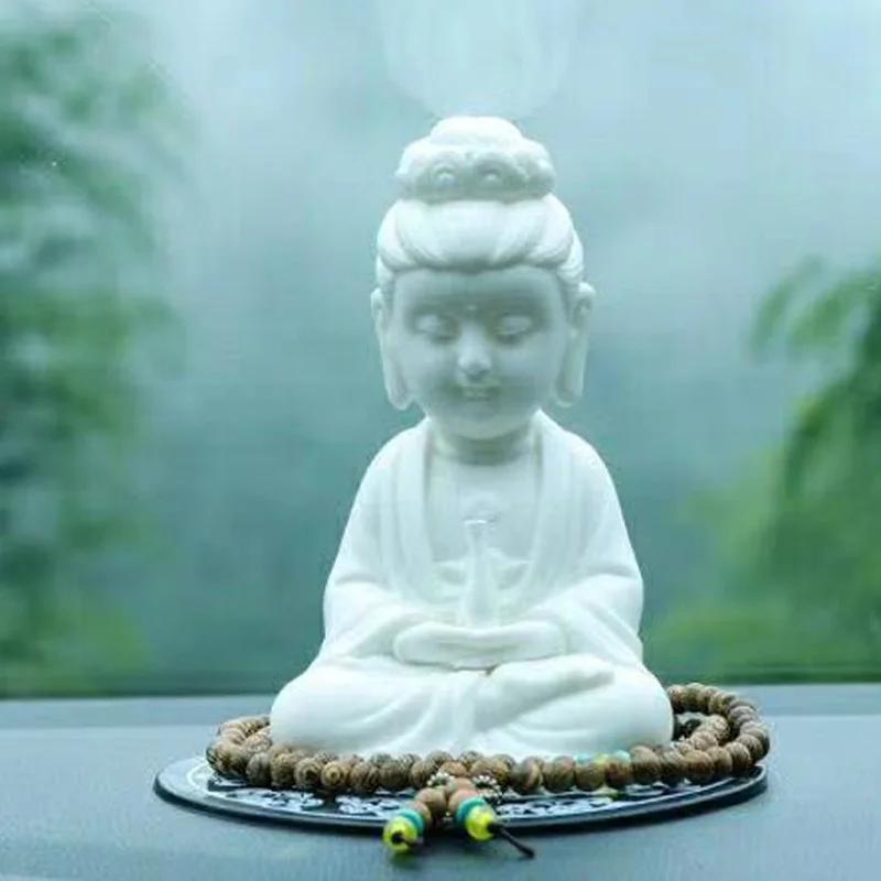 

Ceramic Crafts Small Figurine For Home Living Room, White Porcelain Guanyin Tathagata Ksitigarbha Bodhisattva Buddha Statue, 1pc
