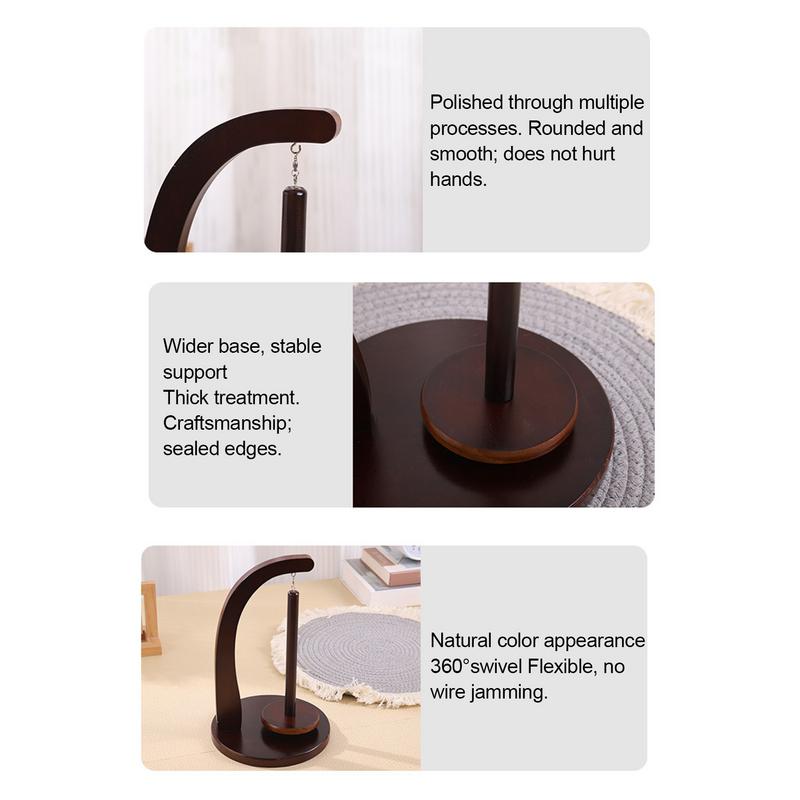 Yarn Holder Spinner Wooden Yarn Ball Holder Rotatable Yarn Twirling Holder Stable Knitting Ball Stand Decorative For Crochet