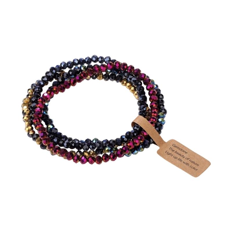 Коллекция разноцветных стеклянных браслетов-банглов Сочетающиеся браслеты на запястье Браслеты с бусинами Гипоаллергенные Вечерние украшения