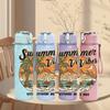 1PC Retro Beach Summer Vibes Poster 750ml Color Plastic Sports Water Bottle Leakproof Flip Straw Lid Suitable for Sports Office Home Use