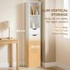 Bookcase with Drawers Adjustable Shelf Bookshelf with 2 Drawers and Cabinet 158 cm White
