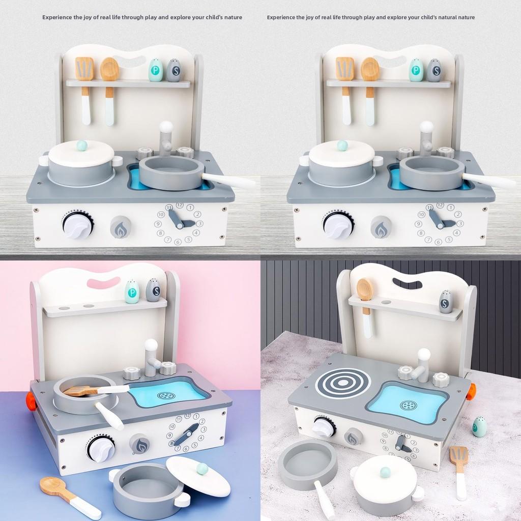Wooden Pretend Play Kitchen Set For Kids With Childrens Cookware Gift For Toddlers