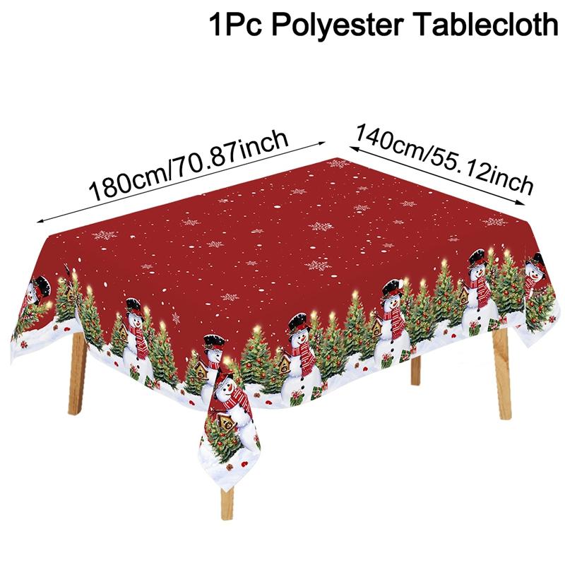 Rustic Christmas Tablecloth New Year 2026 Snowman Table Cover Christmas Party Table Decorations for Home 2026 Xmas Gifts Navidad