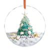 Sea Glass Christmas Ornaments Handcrafted Coastal Xmas Tree Ornament with Starfish Seashell Decor for Sea Lovers Holiday Party Decor