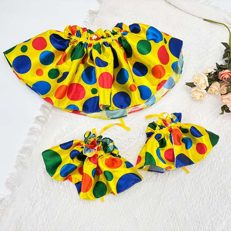 Set Costume Clown Circo Pazzo Cross: Tutù, Sciarpa, Collare, Accessori Ricamati a Mano.