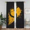 Set Of 2 Wu Tang Clans Partition Curtains Living Room Curtain Halloween Decoration Tulle Bedroom Home Interior For Made Polyester