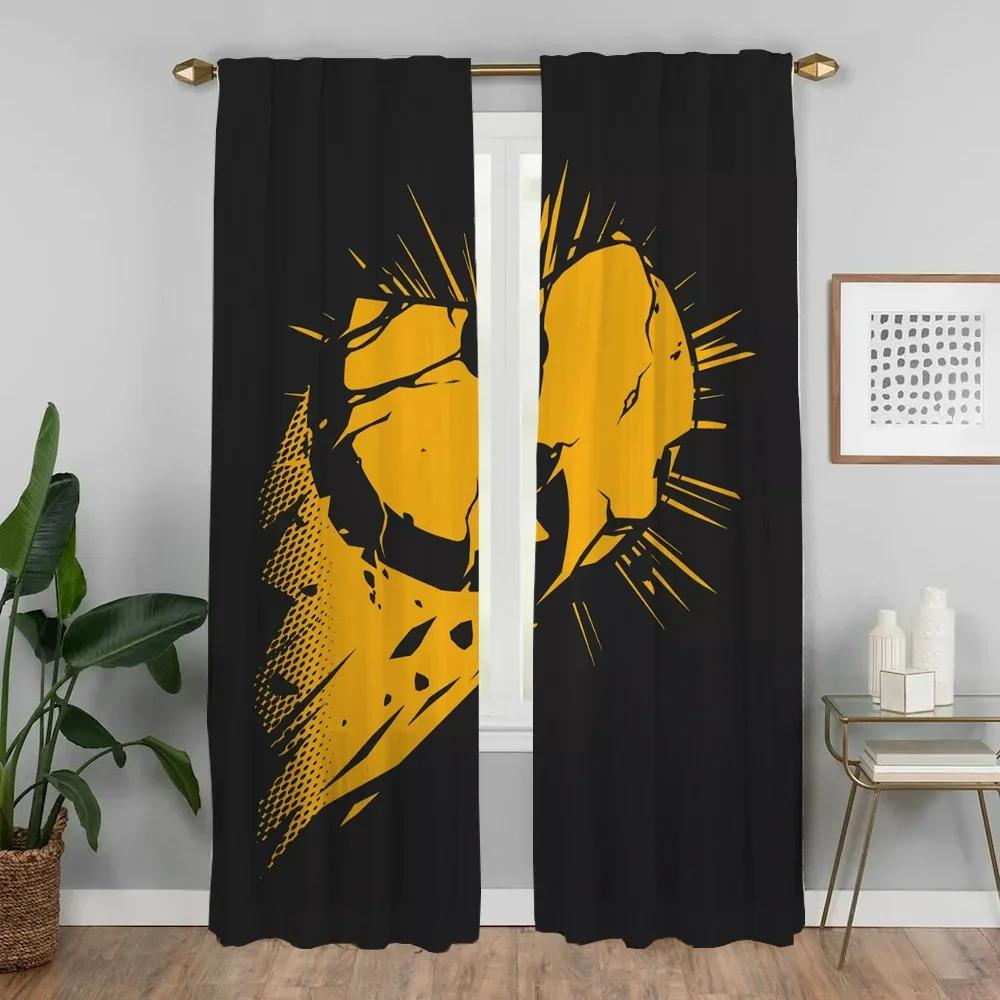 Set Of 2 Wu Tang Clans Partition Curtains Living Room Curtain Halloween Decoration Tulle Bedroom Home Interior For Made Polyester