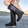Women's rain shoes platform long tube non-slip waterproof high tube rain boots fleece wear-resistant rubber shoes kitchen outdoor work