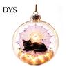 Transparent Spherical Pendants Halloween Ball Ornament, Clear Sphere Decoration with Black Cat Bat Themed Party Favors Skeleton, Festive Hanging