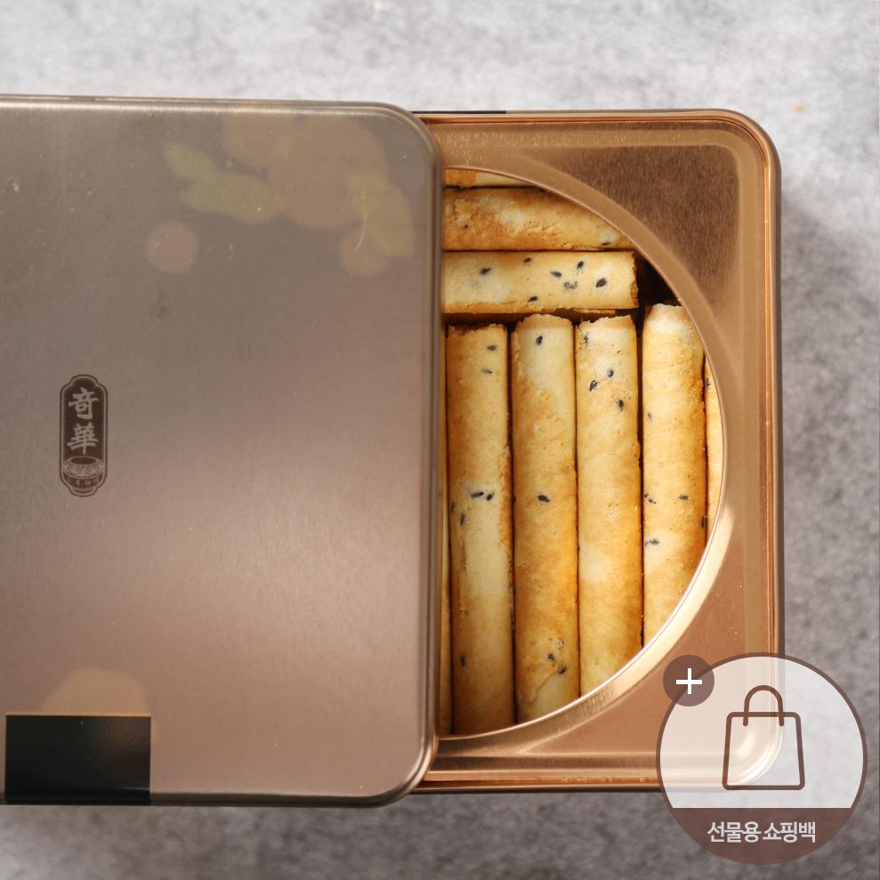 Kee Wah Bakery Hong Kong Cookie Egg Roll (Shopping Bag Included) Choose 1 of 2 (Butter/Black Sesame)