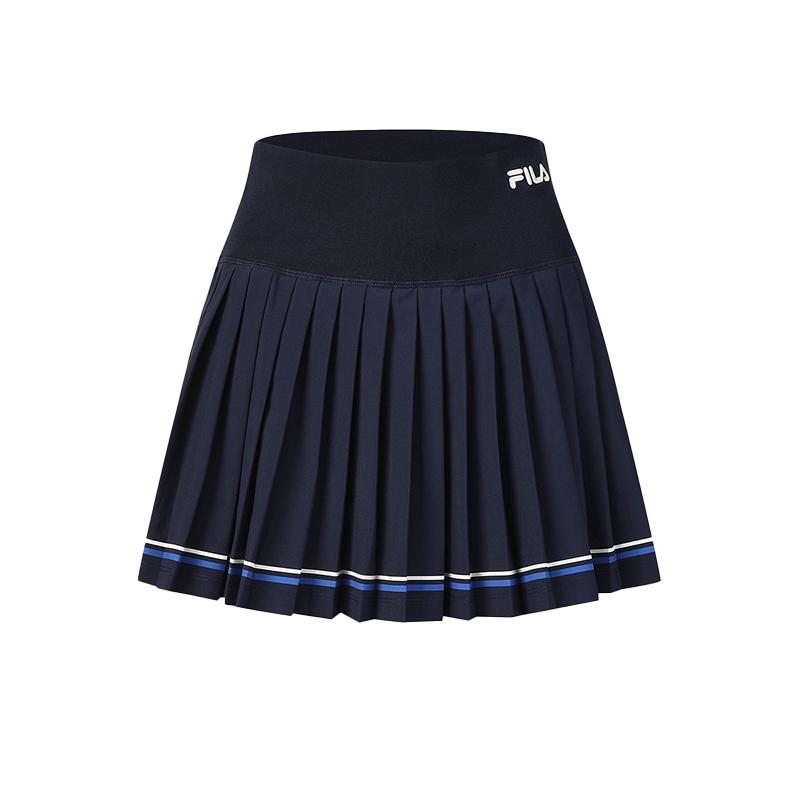 Fila Tennis Fashion Simple Sports Versatile Comfortable Pleated Tennis Skirt Women Skirts Starry-Blue A51W623301FNV