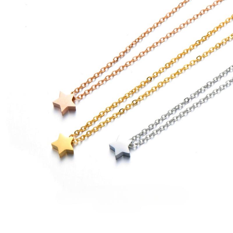 Goldene Kleine Stern Halskette Für Frauen Zierlich Einzelner Stern Anhänger Edelstahl Halskette Minimalistisch Himmlischer Schmuck Geschenk