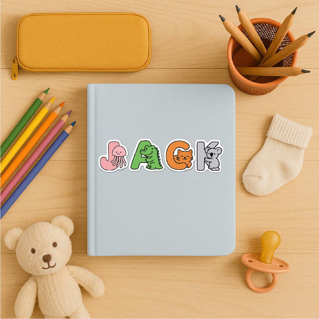 Animal Letter Stickers 52 Stationery Creative Water Cups Personalized Toys Matching Children's Spelling Letter Stickers