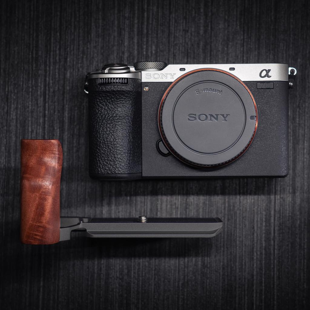Kompatibel med Sony A7C Mark II A7C2 A7CR kamera eksklusiv plate Retro håndtak i ekte tre Arca standardspesifikasjon [Iborrys] ILCE-7CM2 L-formet ·