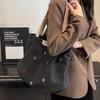 Simple Embroidery Letter Handbag Inner Pocket Elegant Shoulder Bag  Student Class