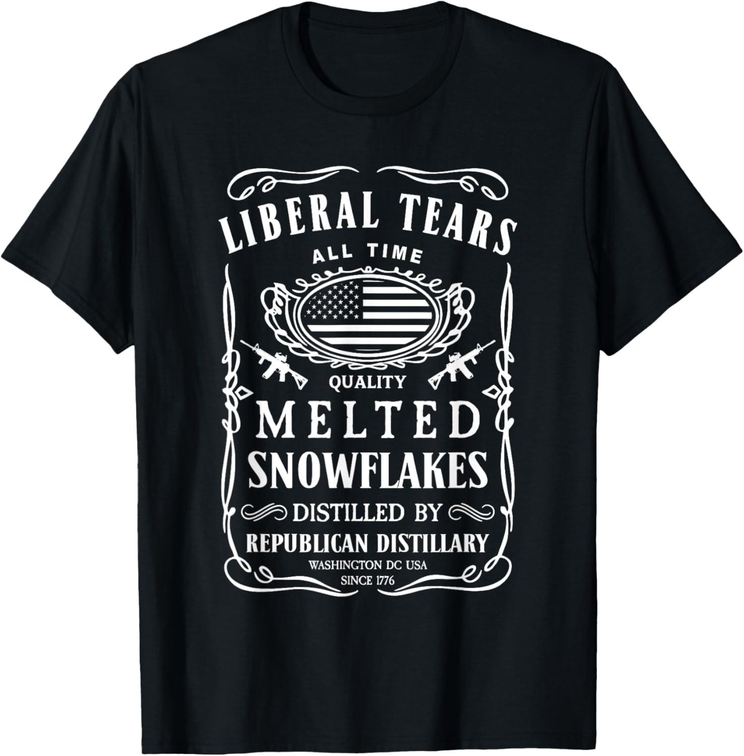 Liberal Tears Shirt Funny Republican Conservative 2A Trump T-Shirt S разноцветный