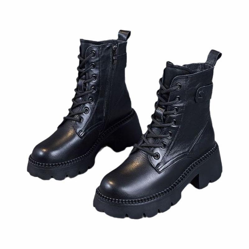 Martin boots women's new lightweight soft-soled retro small fried street short boots thick-soled heightening women's boots