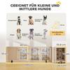 4 Panel Freestanding Pet Gate, Indoor Dog Barrier with Lockable Door, Support Feet, 360 Degrees Flexible Hinges, Oak