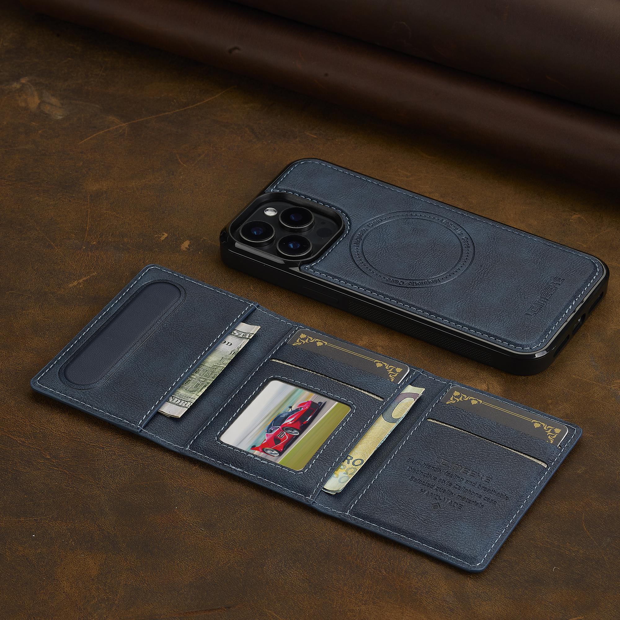 

2-в-1 Съемный Магнитный Кожаный Чехол Для iPhone 16 17 Air 15 14 13 12 11 Pro XS Max XR 17E 16E 8 Plus SE Карманный Чехол Для Телефона For iPhone 17