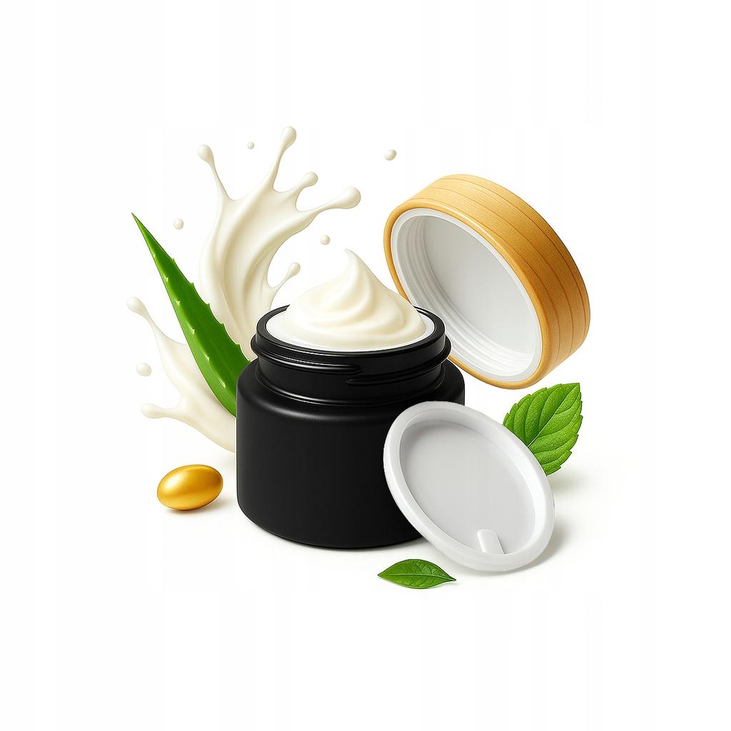 Glass Jar BLACK MATT 20g for Cream Balm Cosmetics Ointment Gel Jar