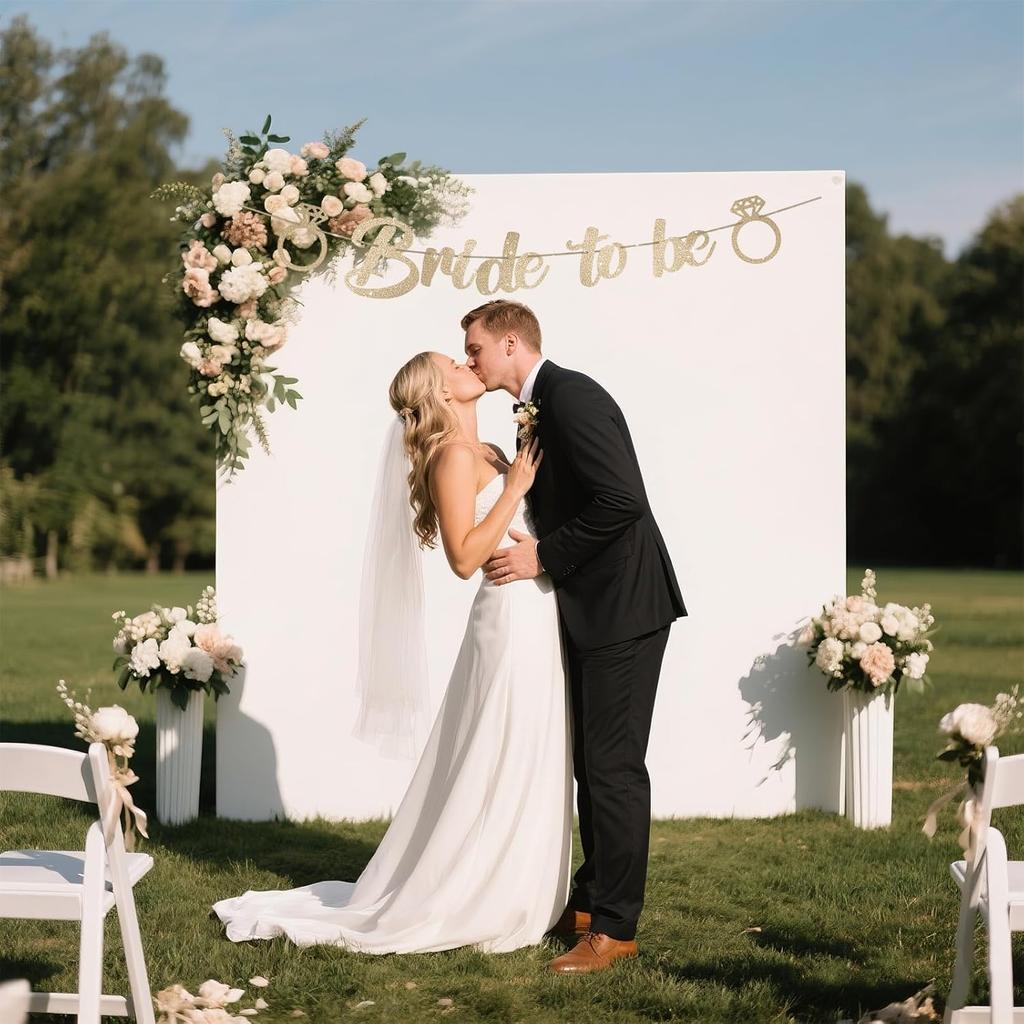 Bride To Be Banner, Pre-Strung Glitter Wedding Decorations For Reception, No Diy Bridal Shower Banner, Bride To Be Sign For Backdrop Ceremony