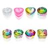 Nail Art Dappen Dish with Lid Acrylic Powder Container Holder Liquid Love Heart Square Flower Octagonal Faux Crystal Glass Cup Bowl
