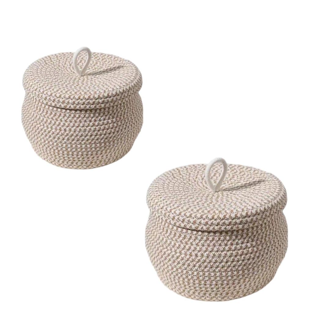 Cotton Rope Storage Basket Egg Basket Toilet Paper Basket Knitted Bin Living
