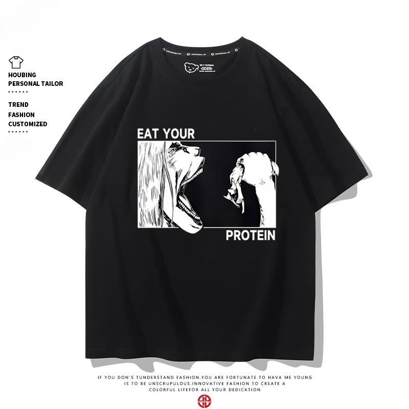 Summer 100% Cotton T-shirt Attack Giant Wings of Freedom Clothing Sergeant Alan Mikasa Around Short-sleeved Men