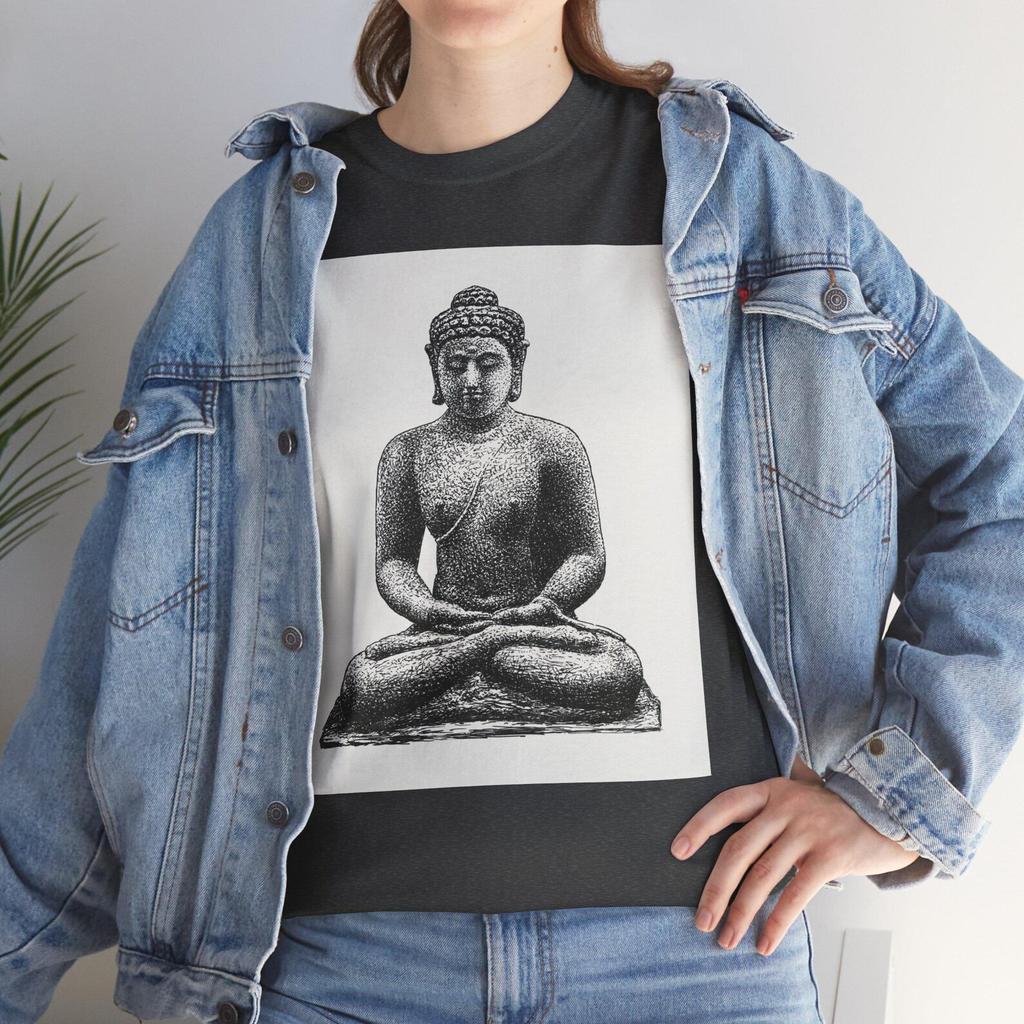 Buddha on Borobudur Art T-Shirt and kids tshirt, Vintage Art Print Fashion