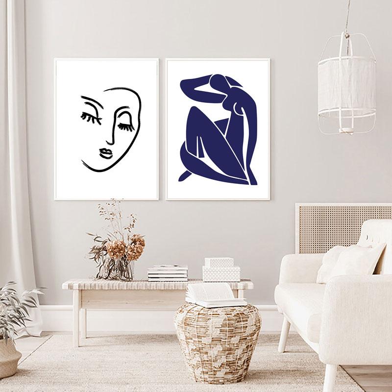 Peinture sur toile abstraite Henri Matisse, œuvres d'art murales, impressions sur le corps, le visage, le bonhomme allumette, affiche, images modernes pour la décoration de la chambre et de la maison