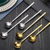 Food Grade Stainless Steel Spoons Honey Dessert Gift Mixing Spoon for Picnic Drinkware Tableware Kitchen Accessories