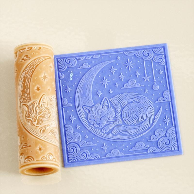 Flower Skull Clay Tile Roller Clay Texture Roller Ceramic Printing Polymer Textured Rolling Pins Pottery Diy Tools Handcrafts