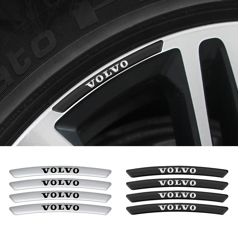 4pcs Aluminum Car Badges Wheel Rims Racing Hub Stickers Auto Decoration for Volvo V40 V50 S40 S80 XC60 S90 XC90 S60 XC40 C40
