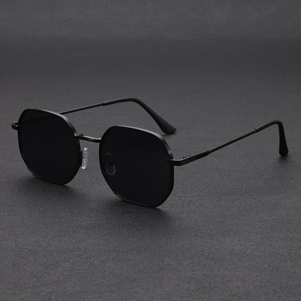 Polygonal Frame Glasses Stylish Round Lenses Unisex Ideal Holiday Gift Festive Accessory Festive Eyewear Decorative Lenses