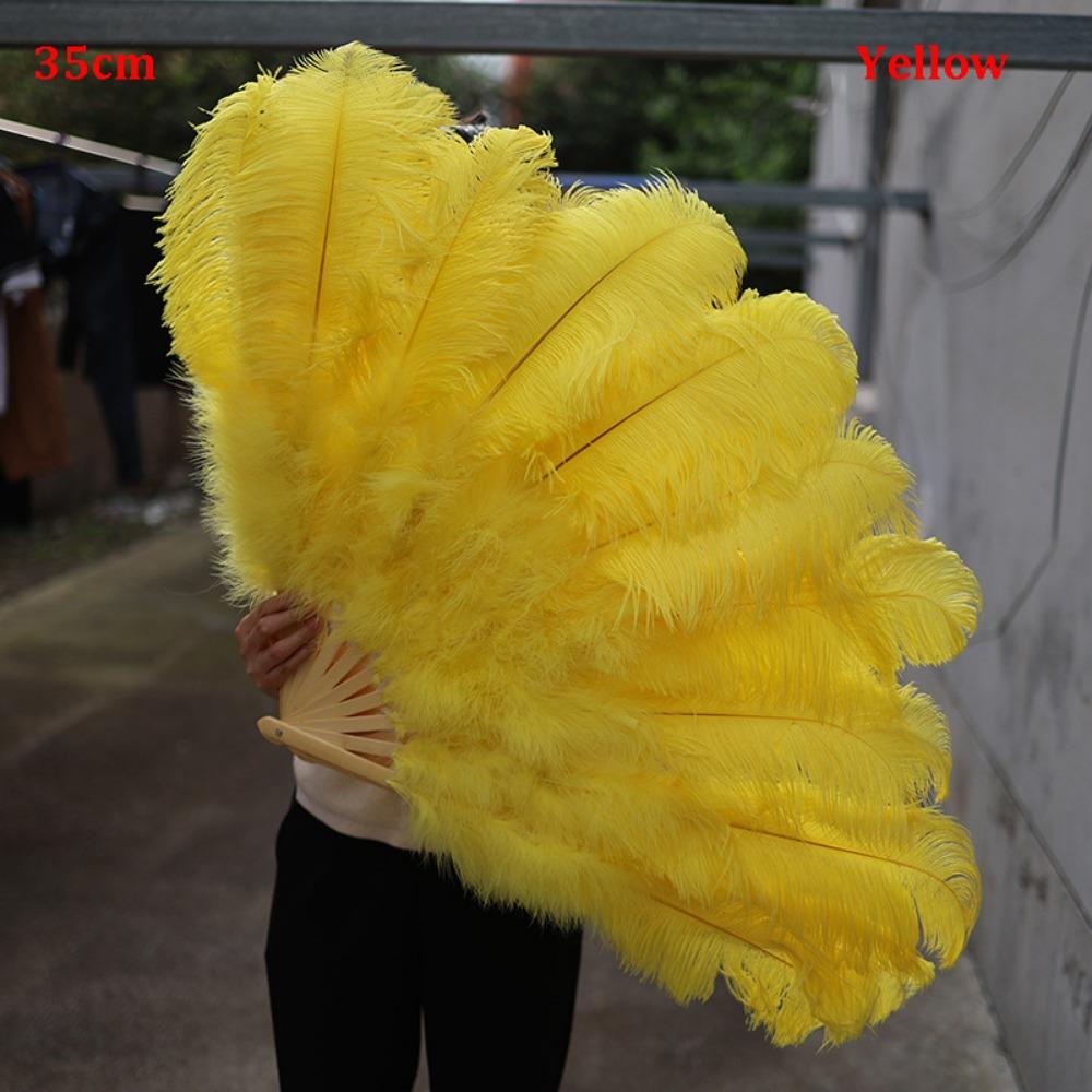 30*52cm 35*60cm Folding Fan 12 Bones Carnival Belly Dance Stage Fan New Handheld Feather Fan