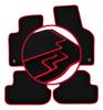 Velour Floor Mats with Red Edge For: Volkswagen Beetle Cabrio, Coupe (2012-2019)